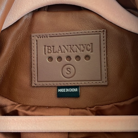NWT BLANKNYC Faux Leather Full Zip Moto Jacket in Cognac - Picture 10 of 13
